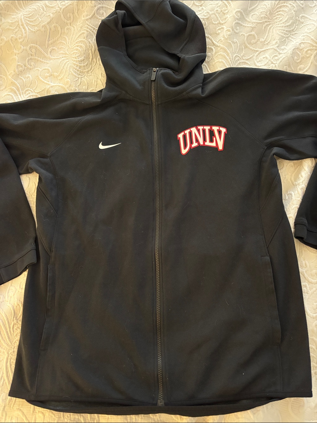 Team Issued U.N.L.V. Rebels Full Zip Nike Hooded Sweatshirt